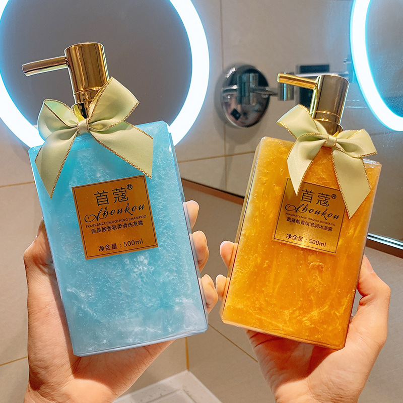 首蔻蝴蝶结款去屑止痒洗发水氨基酸香氛滋润沐浴露持久留香套装女