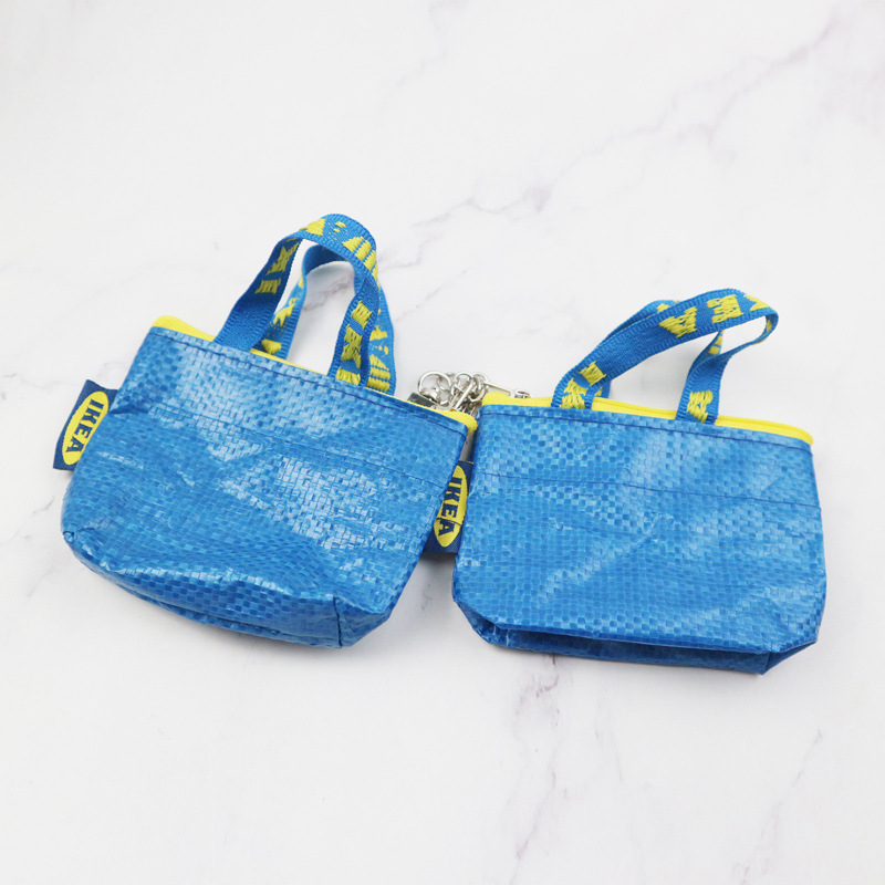 迷你pp编织小袋子 pp编织手提袋 便携时尚小零钱包 可爱背包挂饰