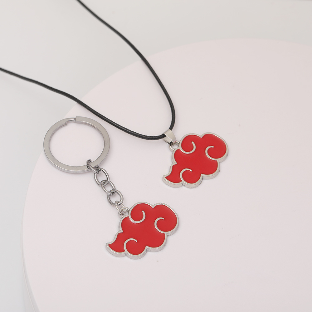 动漫饰品 火影忍者晓组织红云时尚吊坠合金项链 速卖通亚马逊新品