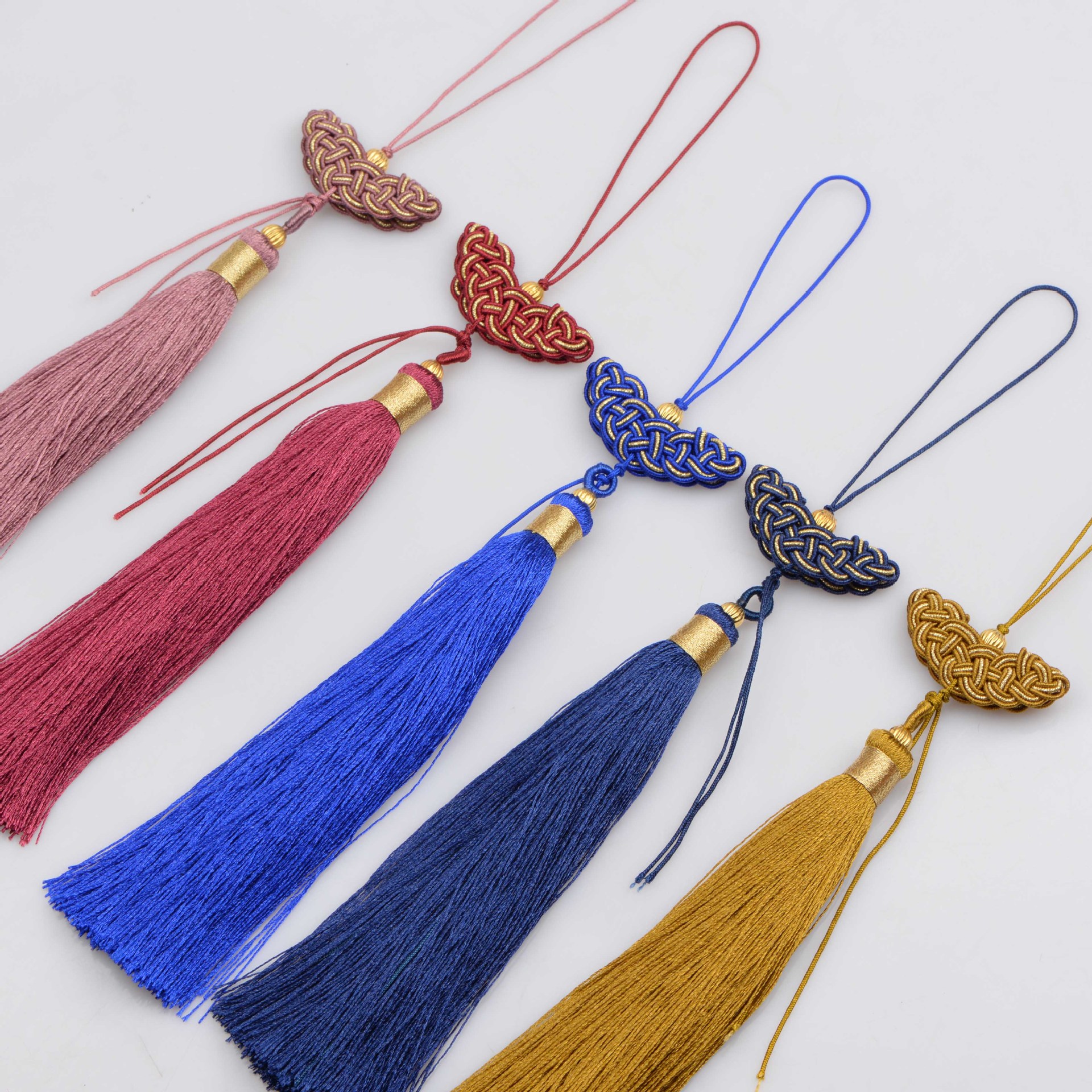 流苏穗子长款水晶玛瑙翡翠收玩件挂绳玉石包挂汉服压襟书签扣挂绳