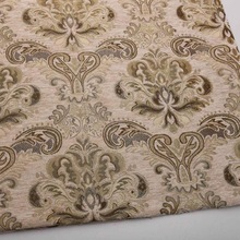 棉麻格子条纹雪尼尔提花沙发靠背面料涤棉混纺中式欧式几何图案