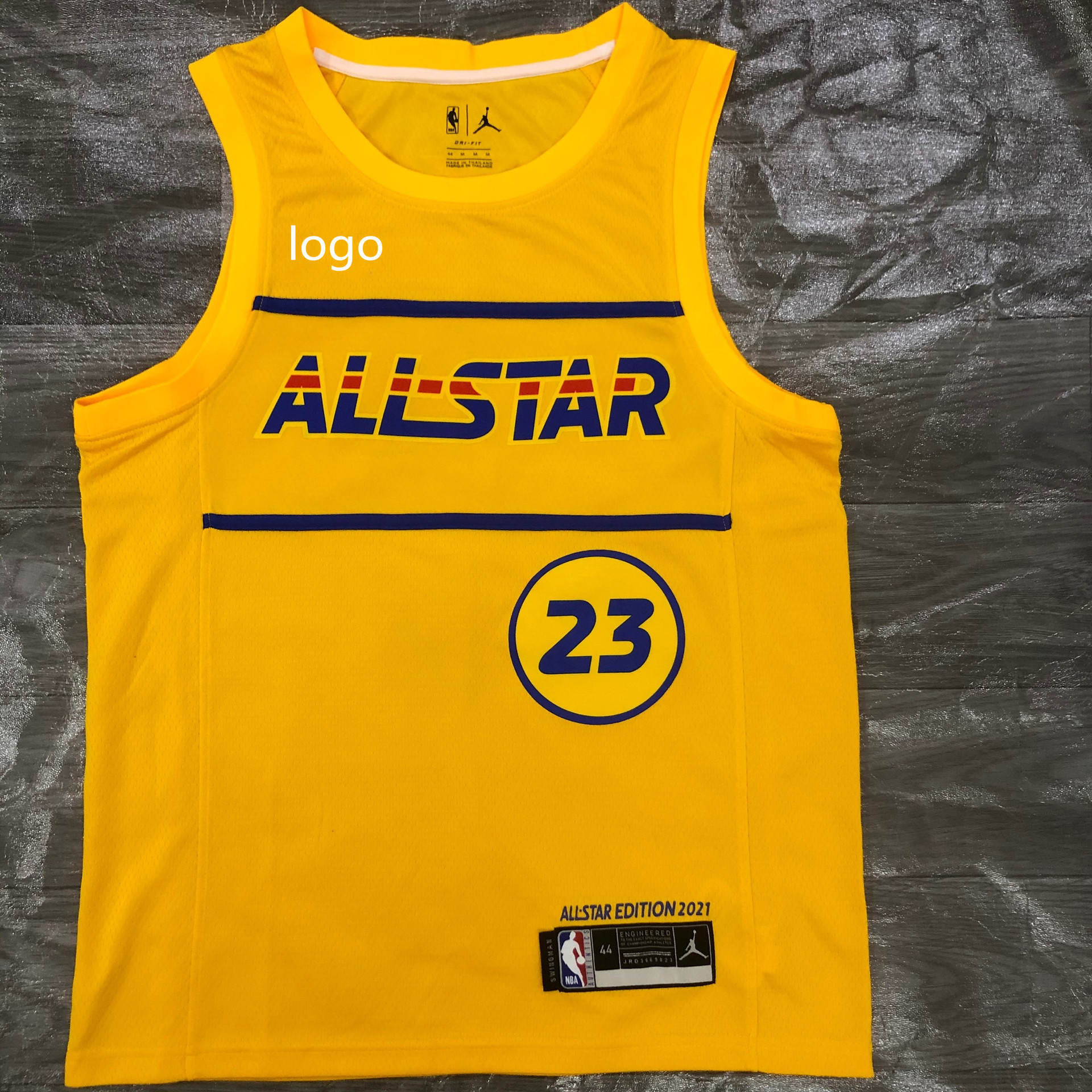 篮球服21赛季 全明星 黄色 23号 詹姆斯3号保罗nba球衣一件代发