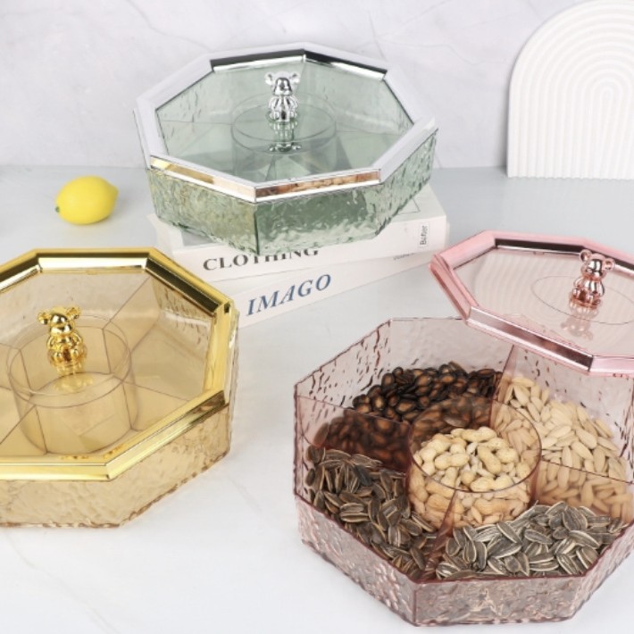 new with lid snack storage box living room coffee table candy box new year dried fruit tray fruit plate melon seeds fruit plate