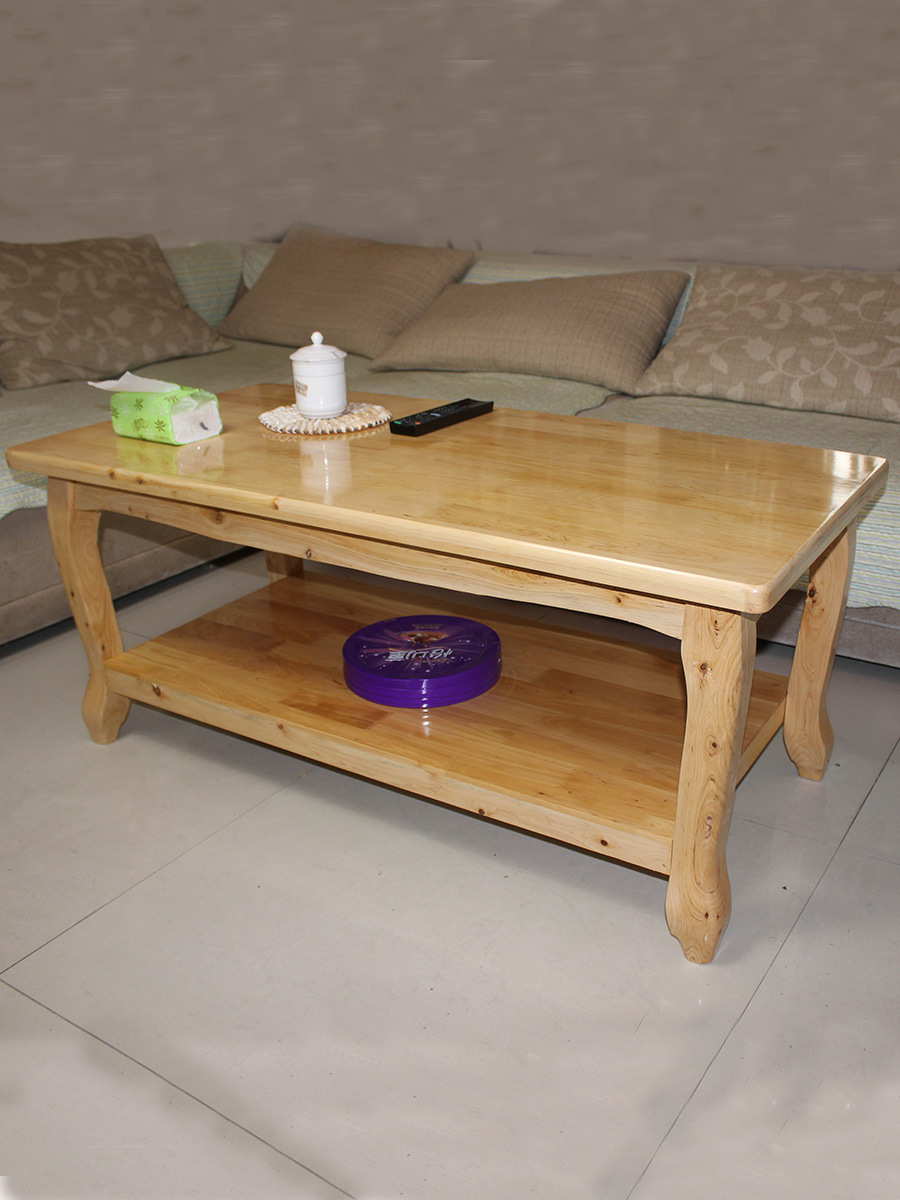 全实木客厅茶几现代简约柏木家具原木功夫木质茶桌经济型小户型