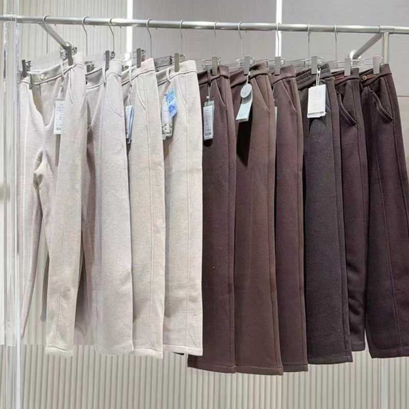 25冬款歌例&杜鹃鸟羊绒百搭舒适阔腿休闲裤品牌折扣直播一手货源