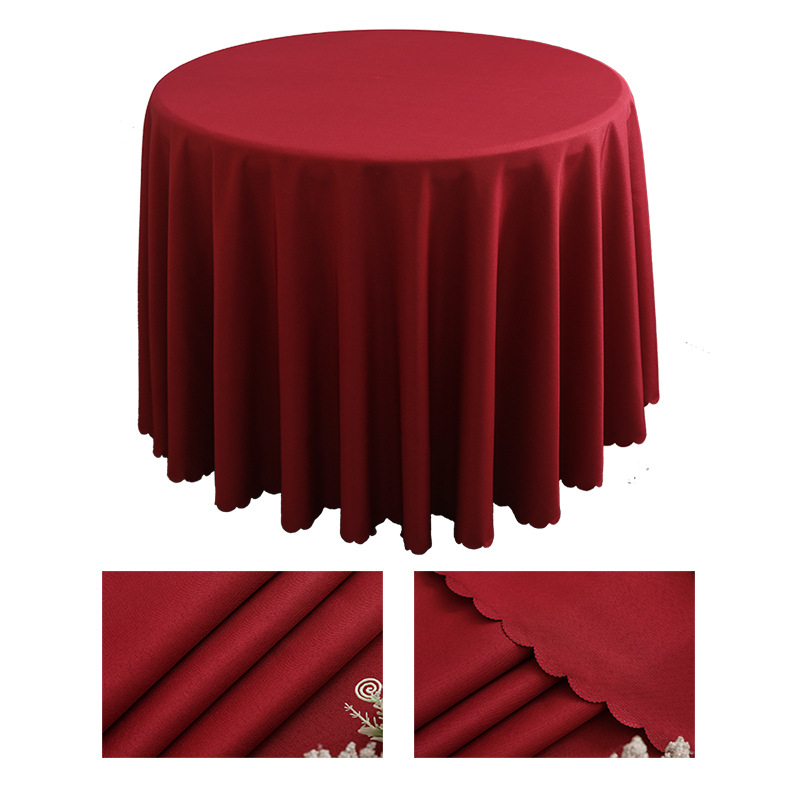 Wholesale Hotel Meeting Wedding Banquet Home Nordic Style Hot Tablecloth Solid Color round Tablecloth Polyester Tablecloth