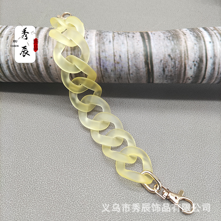 Cross-Border Color Transparent Rubber Rubber Effect Paint Frosted Acrylic-Based Resin Bag Chain Chain Handle Handbag Strap Accessories