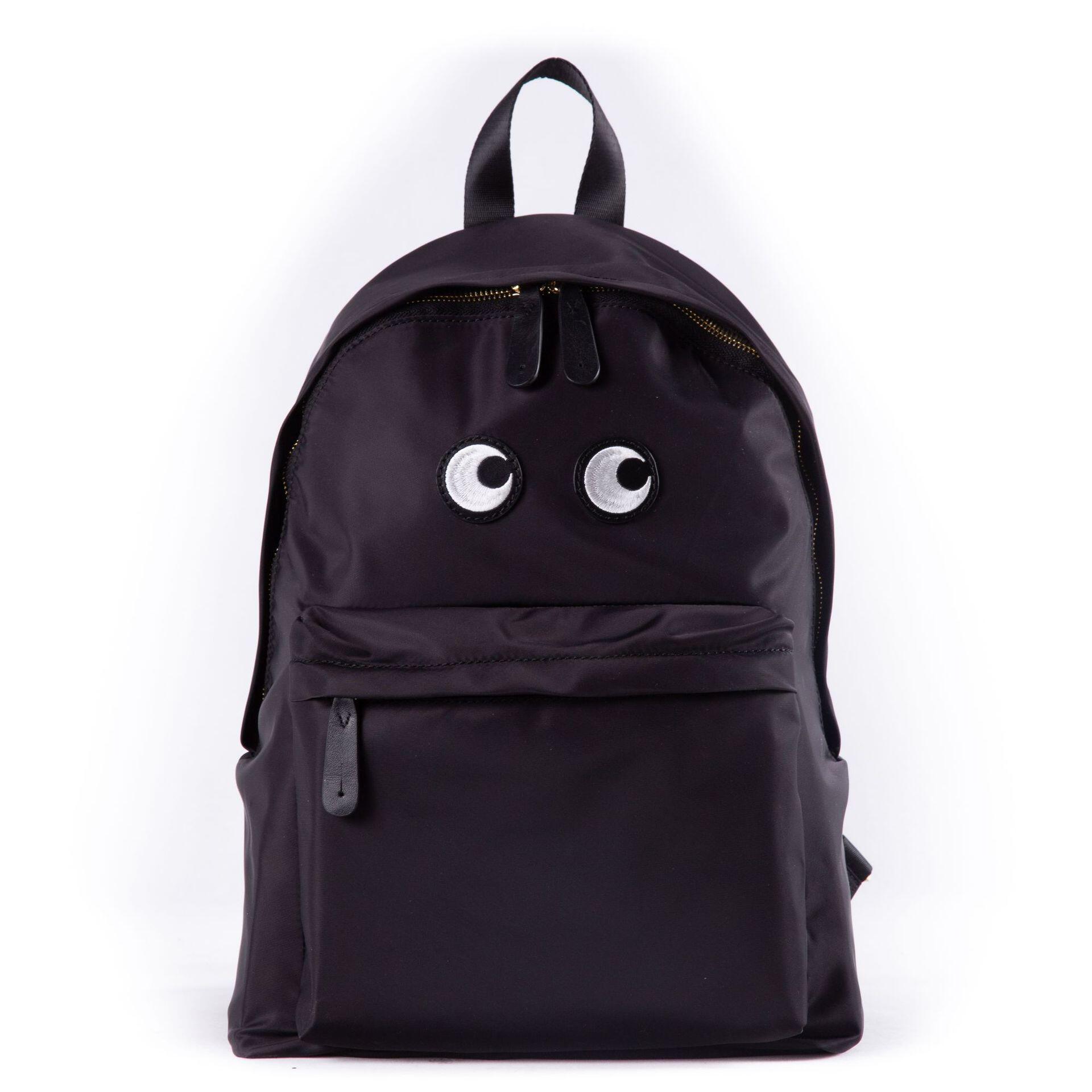 出口外贸休闲背包笑脸大眼睛防水尼龙双肩包女士通勤吃豆人书包