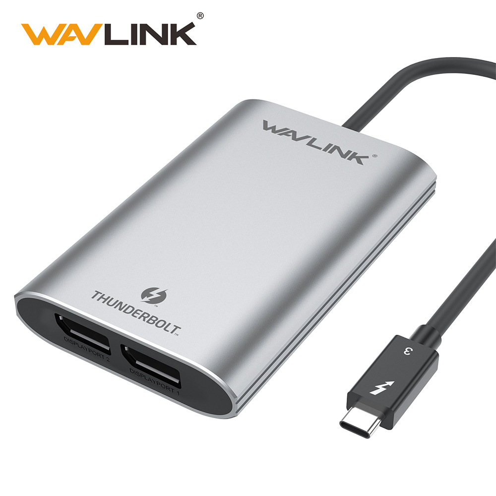 wavlink 4k高清dp接口 雷电3转双dp转换器 扩展坞多屏扩展器产品参数