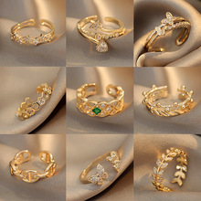 韩版925纯银戒指女ins设计感小众极简百搭高级珍珠开口指环不掉色