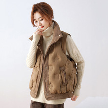 羽绒马甲女2024年新款冬季外穿韩版轻薄马夹背心立领时尚保暖外套