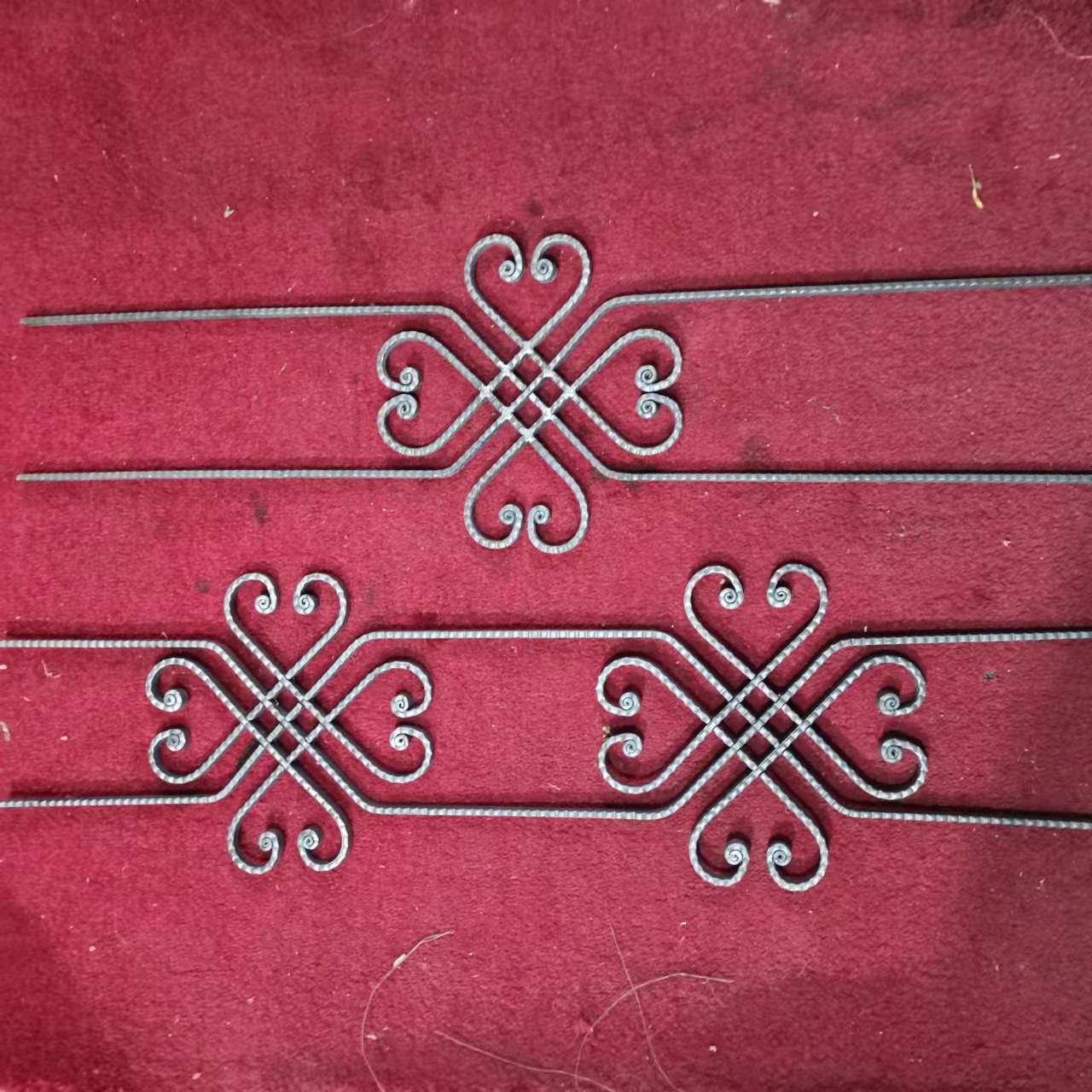 厂家直销12乘6带牙扁铁单双中国结楼梯花 铁艺装饰 配件大全