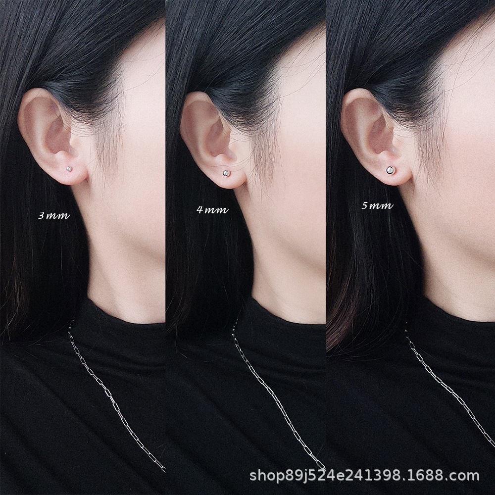 Simple Glossy Frosted Ball Stud Earrings S925 Sterling Silver Temperamental Unique Women Beanie Earrings Ins Korean Jewelry