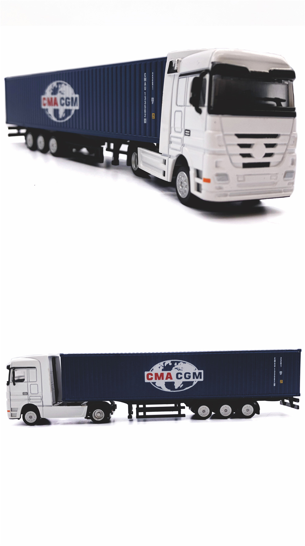 达飞地球1:87合金集装箱货柜卡车模型 集装箱拖车 logo来图定制