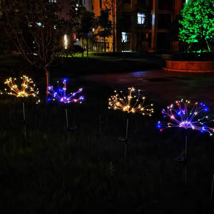 LED Lighting Chain Solar Copper Wire Lamp Lawn Floor Outlet Fireworks Lamp USB Lighting Chain Dandelion Christmas Holiday Lamp