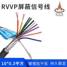 金环球屏蔽电缆 RVVP 10芯0.3平方 国标铜芯PVC软护套 厂家直销