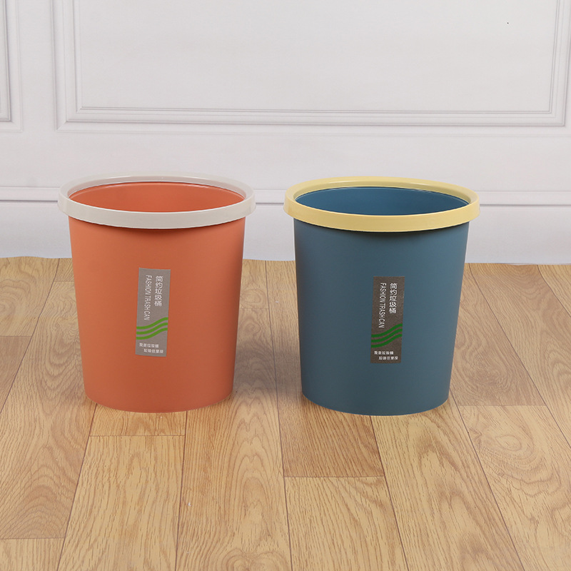 Household Trash Can Living Room Bedroom Kitchen Large Capacity Trash Can Office Printed Trashbin 0337