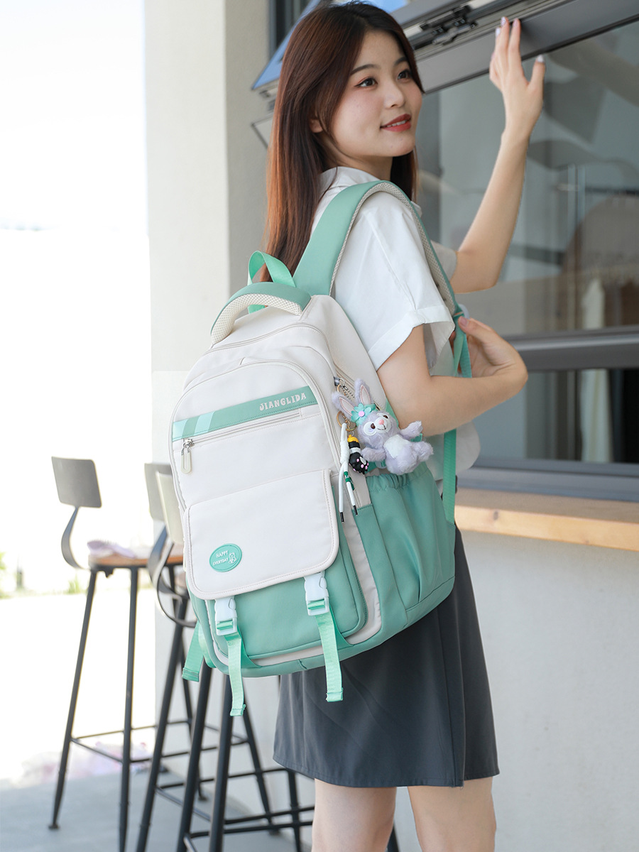 Trendy New Junior's Schoolbag Girls Simple High Quality Ins Middle School Student Schoolbag Large Capacity Girl's Backpack