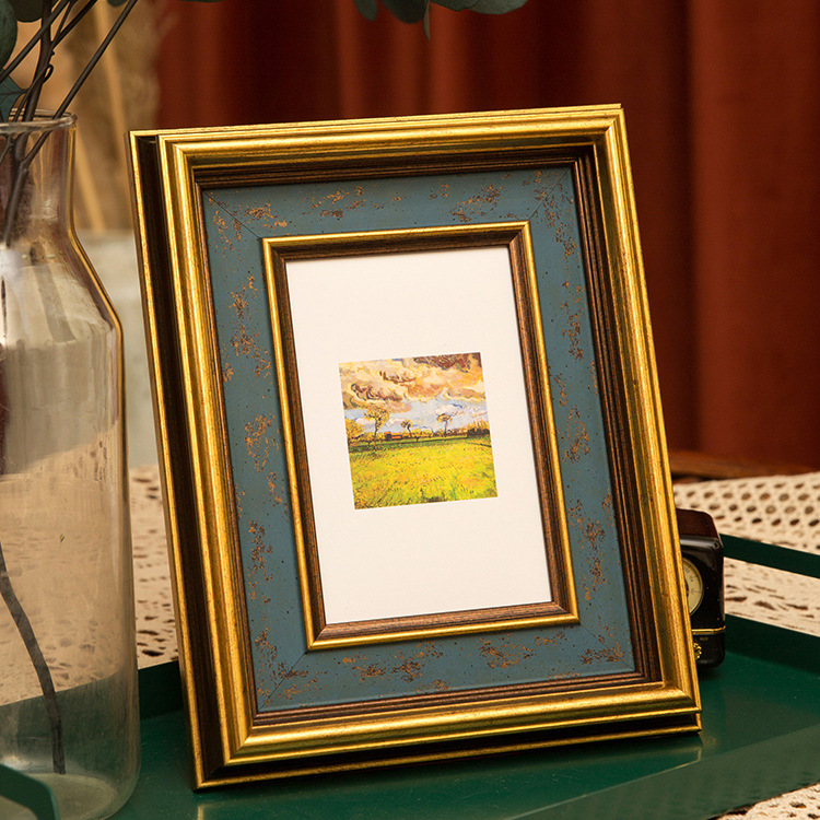 美式复古怀旧小画框6 7 8寸装裱框相册架洗照片做成挂墙 相框摆台