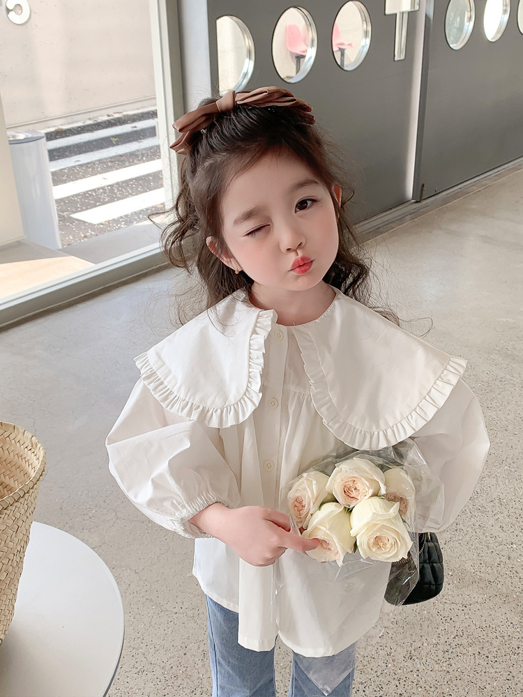 Girls' Suit 2023 Spring and Autumn New Internet Hot Korean Style Western Style Girls' Shirt Jeans Two-Piece Suit Children Fashion