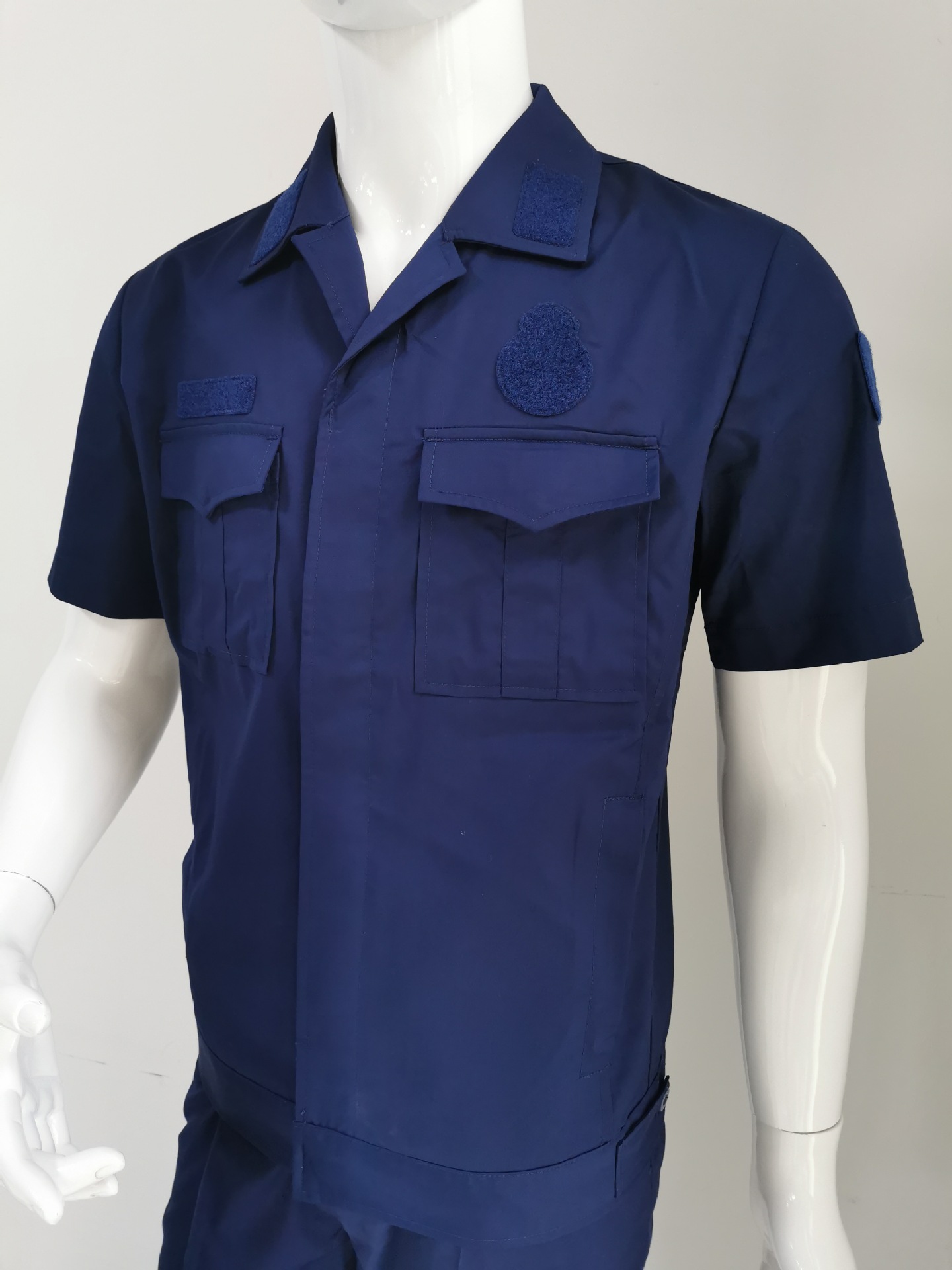 新款消防备勤服套装夏季短袖蓝色消防作训服长袖夹克火焰蓝备勤服