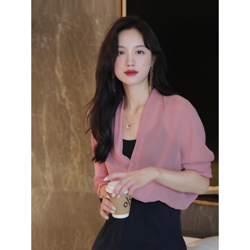 2020秋冬新款亚马逊wish欧美跨境女装 v领花卉印花衬衫上衣雪纺衫2020