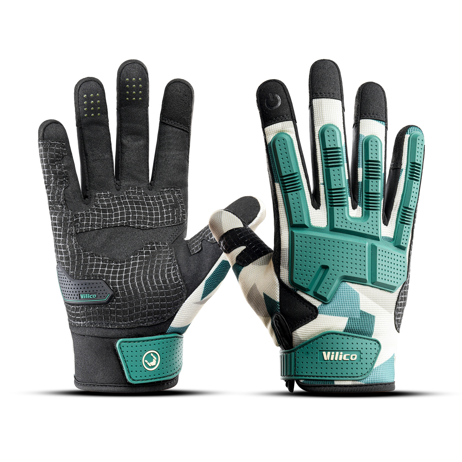 vilico户外运动防撞防摔耐磨电动车机车骑行手套越野炫