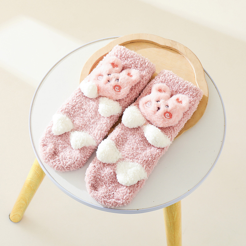 22 Autumn and Winter Fleece-Lined Thickened Baby Socks Long Newborn Class A Baby Non-Slip Home Children's Floor Socks