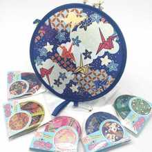 日本圆扇迷你折叠飞盘扇便携小扇子旅游日式和风折扇纪念礼物儿童