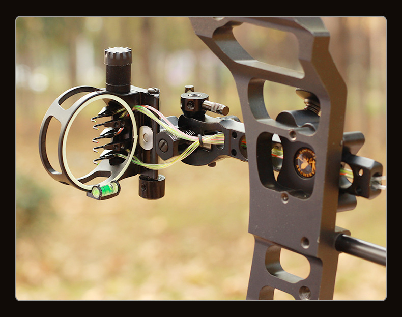 弓箭射击瞄准tp7550瞄准器复合滑轮弓微调加长五针瞄射箭瞄具