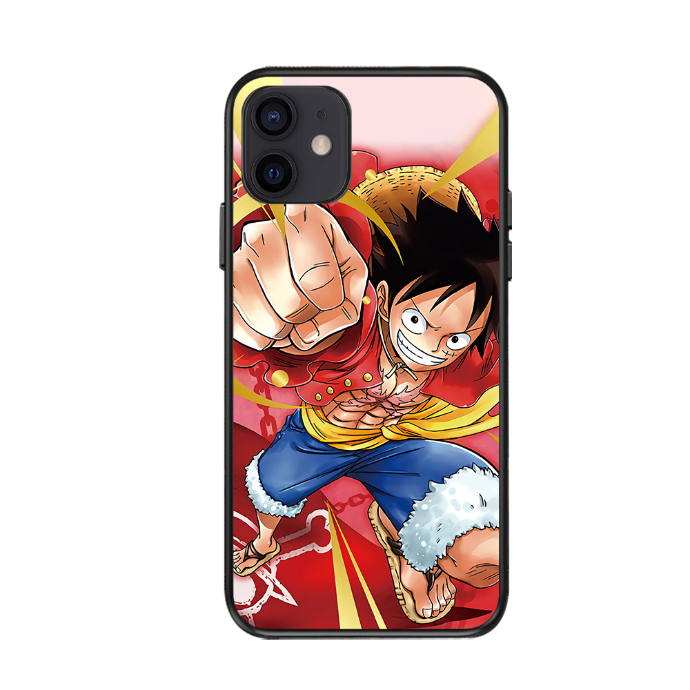 海贼王适用iphone12新款手机壳 动漫周边定制路飞 乔巴情侣手机壳