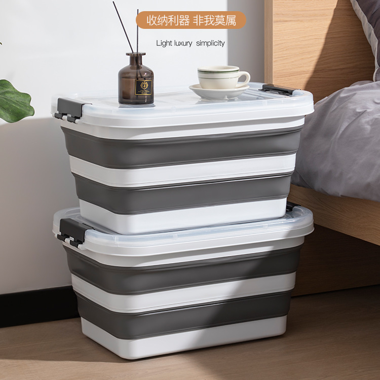 Household Folding Pulley Storage Box Toy Clothing Large Capacity Storage Box Outdoor Storage Box Car Trunk