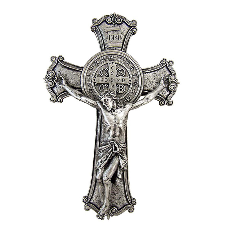 北欧风创意耶稣十字架树脂礼品手工艺品制作墙面挂饰摆件厂家定制