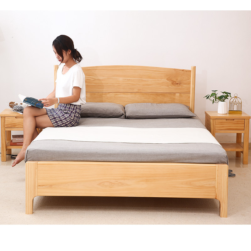 全实木床加厚松木床新西兰纯原木无漆无甲醛大床家具双人床单人床