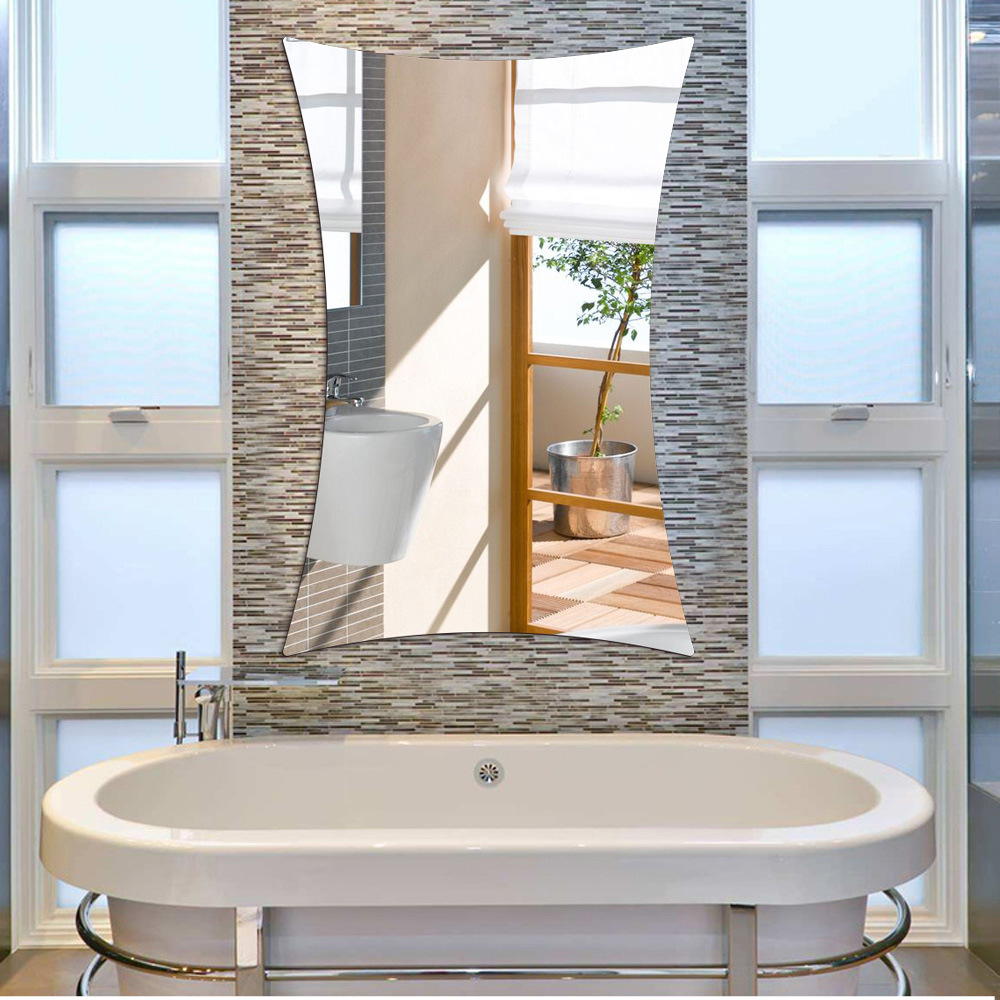 jm702外贸镜面椭圆镜子方形卫生间浴室背景装饰镜面贴跨境厂家