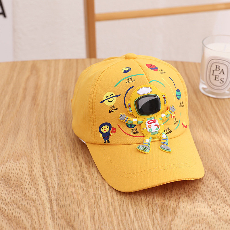 Spaceman Astronaut Children's Peaked Cap Baseball Cap Spring New Children's Hat 3-7 Years Old Baby Peaked Cap