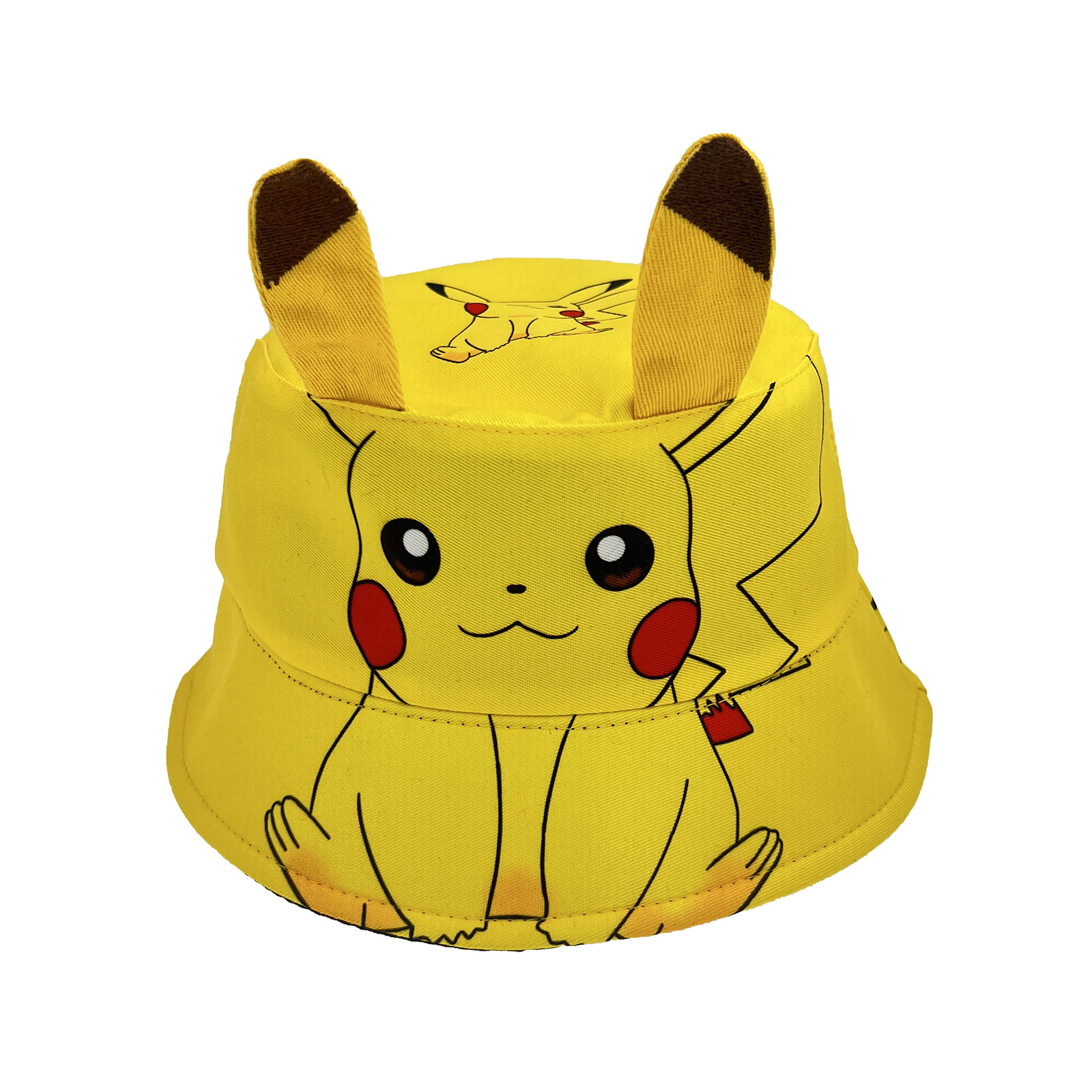 european and american children creative cartoon anime pokemon pikachu reversible fisherman hat boys and girls outdoor hat