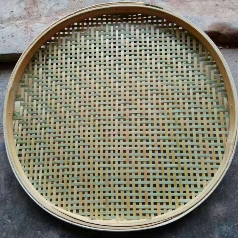 手工竹编竹制品有孔竹筛子大孔粗孔细孔家用晾晒簸箕晾晒干货米筛