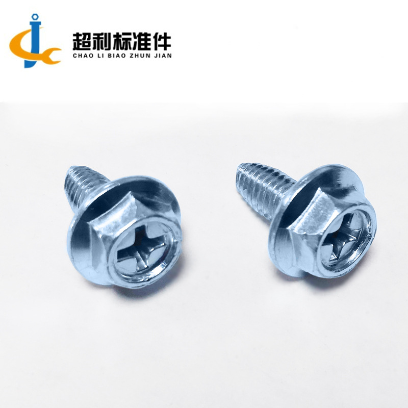 Cross Recess Hexagonal Head Flange Surface Triangle Tooth Lock Bolt Concave Brain Hexagonal Cross Flange Triangle Tooth M4-M6