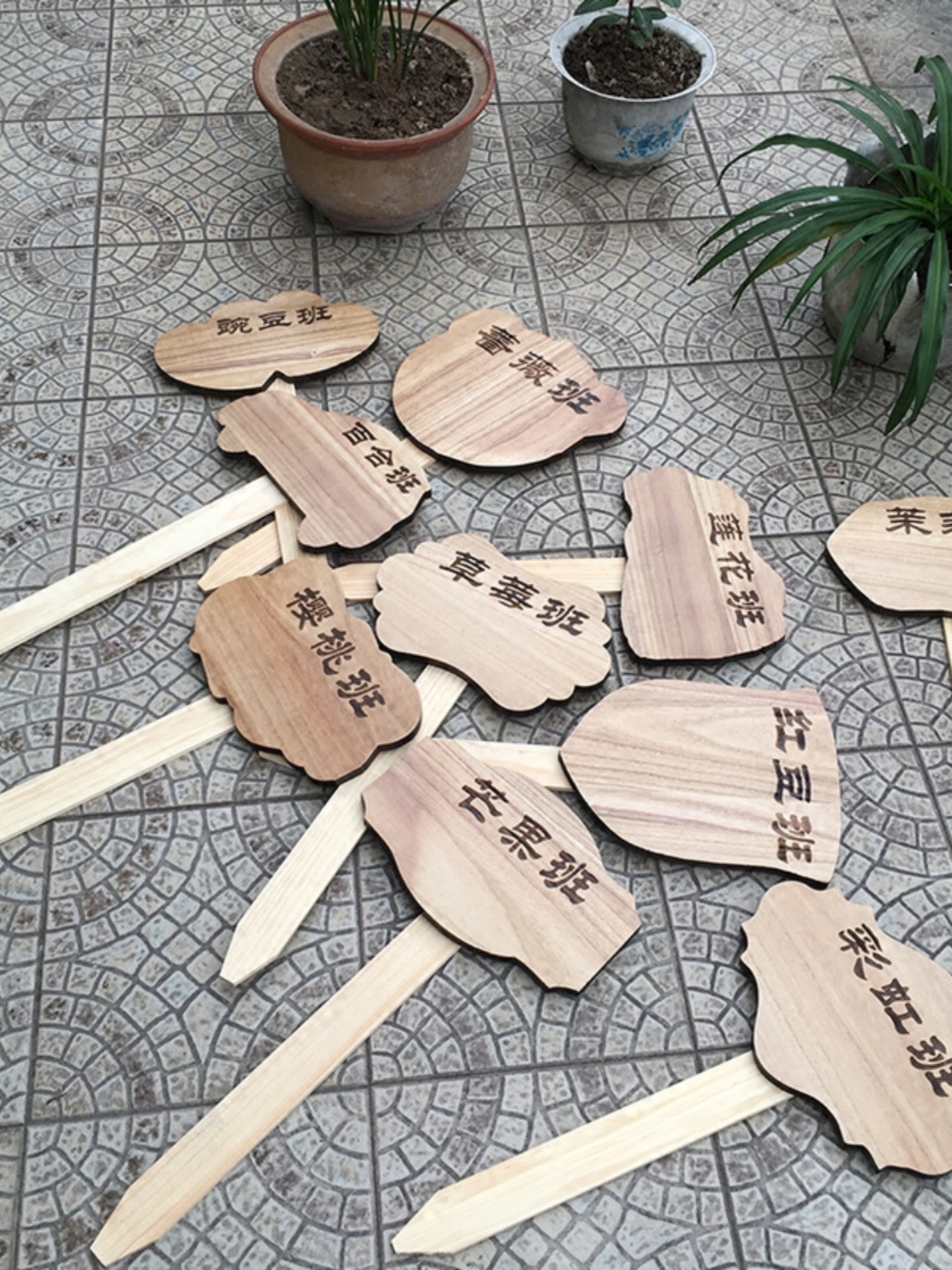 幼儿园植物标签插地牌警示牌认养牌户外花草小菜幼儿园花园木牌