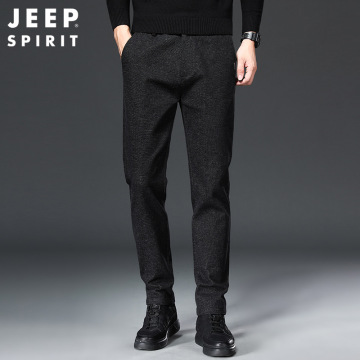 jeep/吉普休闲裤男秋季针织商务时尚男士百搭休闲直筒长裤子8883