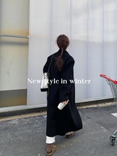 2024年冬季新款超时尚前卫新款韩国色系直角肩系列双面羊毛大衣