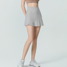 夏季高腰防走光运动短裙 假两件百褶裙 速干跑步健身瑜伽裤裙