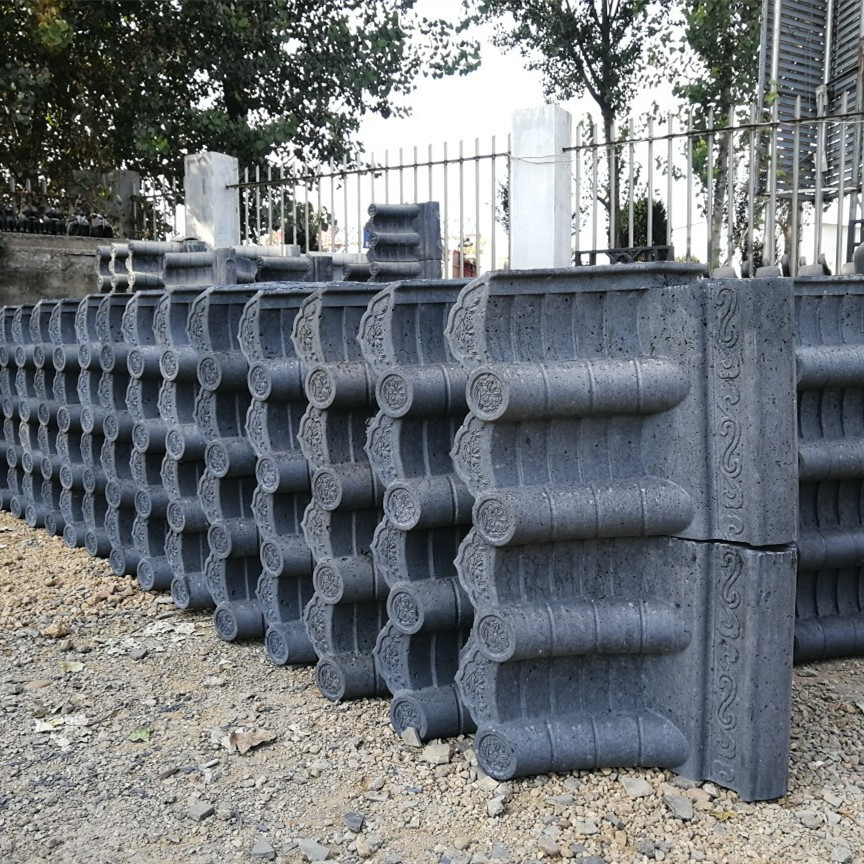 批发仿古一体围墙压顶瓦古建水泥墙头帽子瓦仿古一体围墙瓦