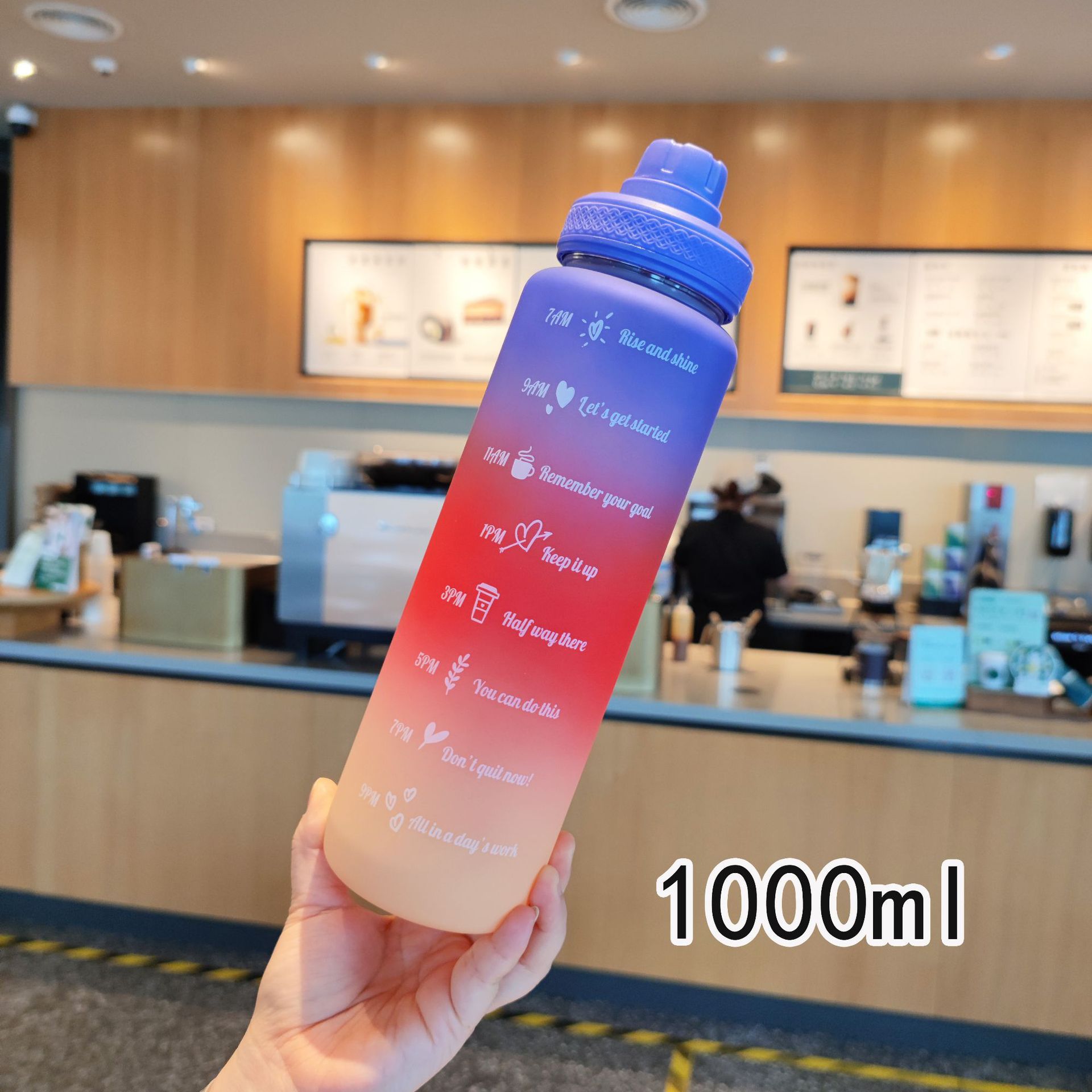 Cross-Border New Gradient Color Frosted Three-Color Colorful Plastic Water Cup Portable Handle Direct Drink Type Outdoor Sports Bottle