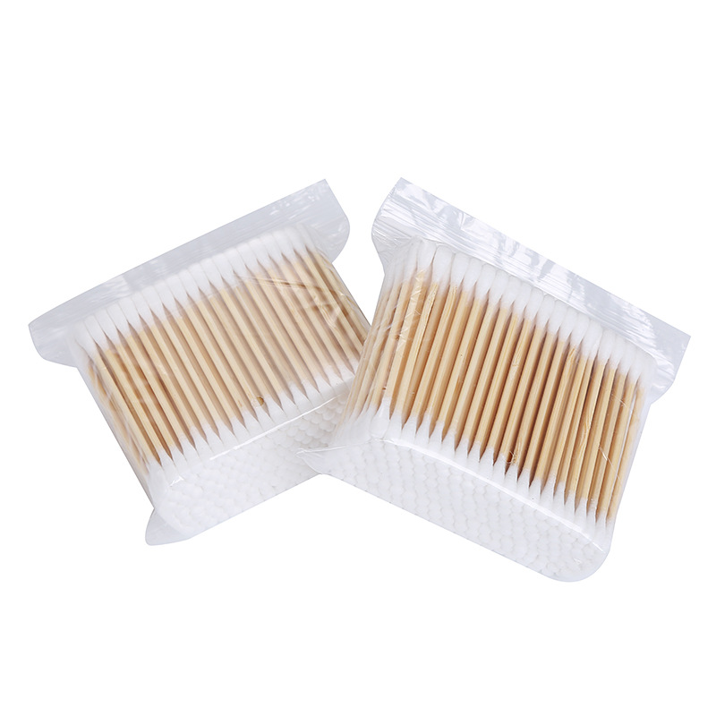 200 Bags Fantastic Ear Picker Portable Disposable Cotton Swabs Alcohol Disinfection Cotton Swab Double-Headed Cosmetic Cotton Swab Cotton Swab