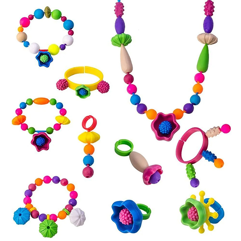 Children's Changeable Pop Beads Diy Handmade Cordless Beads Bracelet Necklace Ring Educational Toys for Boys and Girls