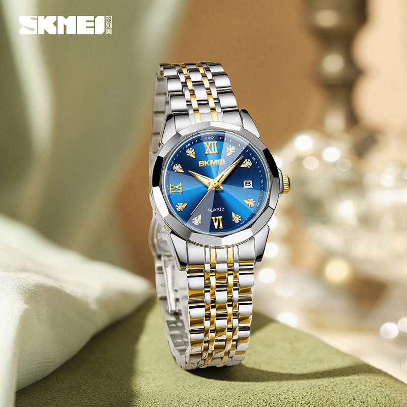 skmei时刻美手表女小众石英表抖音爆款时尚防水石英女士日历手表