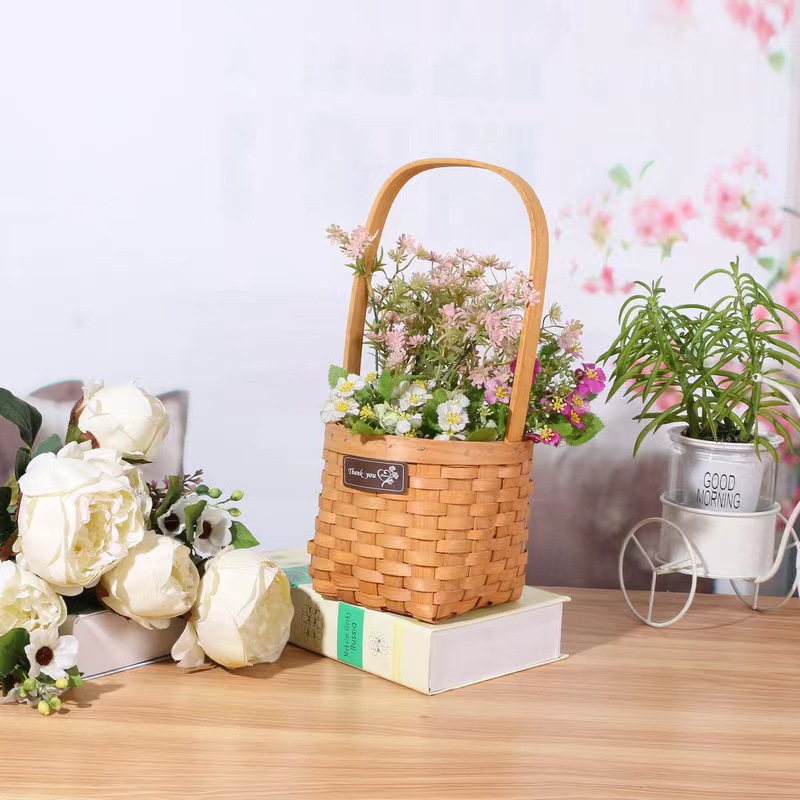 Handmade Woven Flower Basket Storage Basket Storage Basket Basket Factory Direct Supply