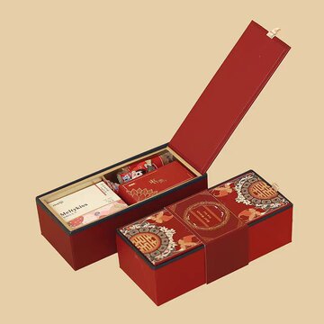 红色中式婚礼喜糖盒结婚伴手礼盒礼品包装盒空盒高端国风礼盒-阿里巴